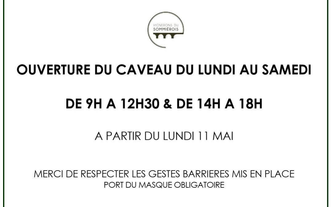 Changement de nos horaires d’ouverture